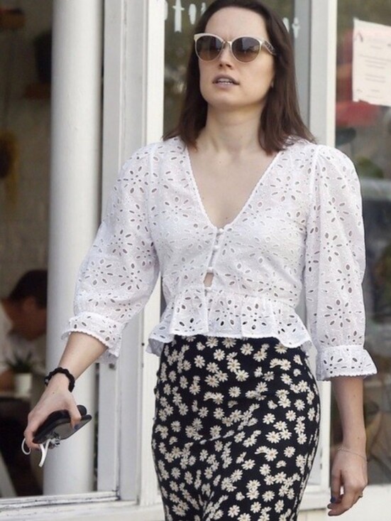 Wilfred Tops - Wilfred La Bohéme Caravan Cotton Eyelet Cropped Blouse - Size XS